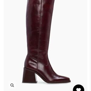 Elegant Burgundy Knee-High Leather Boots
